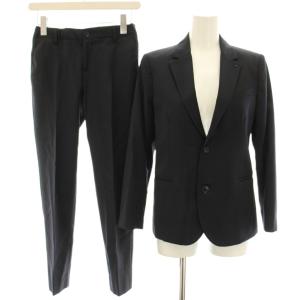 シングルブレストスーツ テーラードジャケット 2B パンツ スラックス ウール 11A 紺 ネイビー 8N4V02