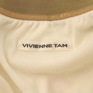 VIVIENNE TAM ロングスカート 0 アイボリー ボタニカル柄 ロング丈 配色ウエスト /AU