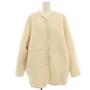 BEAUTY&YOUTH UNITED ARROWS ボアムートン リバーシブルコート ノーカラーコート ロング 白 ホワイト 1625-699-4902 /HN