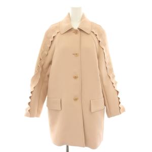 スカラップコート ステンカラーコート アウター フリル 38 ピンク P54101634 /YT