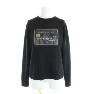 ニット 長袖 38 黒 ブラック クレジットカード柄 カードモチーフ PERSIAN EXPRESS /AP