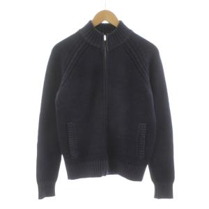 SLOWEAR ニットジャケット ブルゾン スタンドカラー ジップアップ ウール100％ 46 紫 パープル