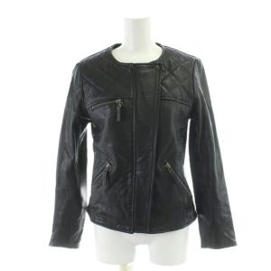 レザージャケット S 黒 ブラック ノーカラー キルティング /AP