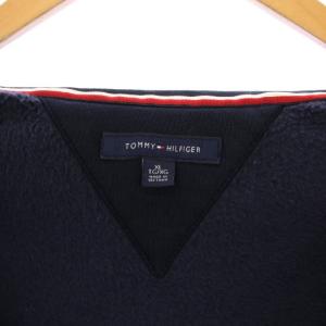 TOMMY HILFIGER スタンドカラージャケット アウター ショート丈 切替 ロゴ XL 紺 ネイビー /BB