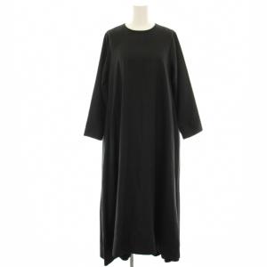 STYLE FOR LIVING ワンピース マキシ ロング ウール混 長袖 黒 ブラック /HN