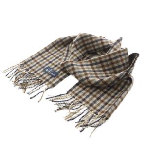 マフラー フリンジ チェック柄 ベージュ 茶 ブラウン 紺 ネイビー /AN23