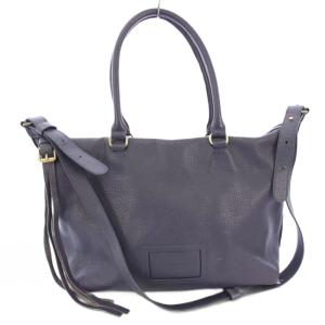 トートバッグ ショルダーバッグ レザー ネイビー /TK OH