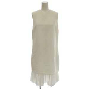 VICTORIA VICTORIA BECKHAM ノースリーブ ワンピース プリーツ 0 白 ホワイト