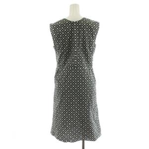 MARNI ワンピース ひざ丈 ノースリーブ 総柄 38 黒 ブラック /AN47