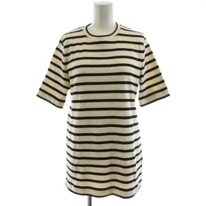Tシャツ ボーダー柄 L アイボリー ブラック JPPU707524 