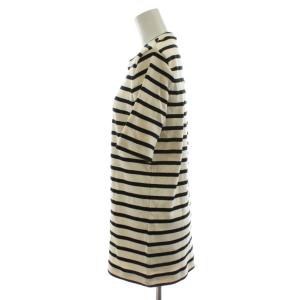 JIL SANDER＋ Tシャツ ボーダー柄 L アイボリー ブラック JPPU707524 