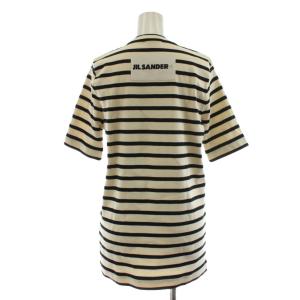 JIL SANDER＋ Tシャツ ボーダー柄 L アイボリー ブラック JPPU707524 