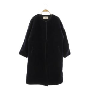 ボアコート アウター ノーカラー ネイビー /CX