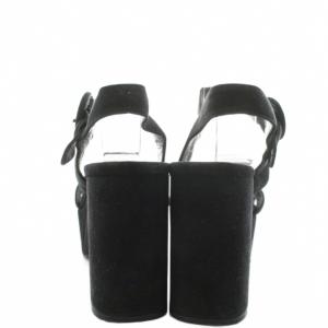 PRADA サンダル 厚底 ストラップ スエード 35.5 黒 ブラック /AN12