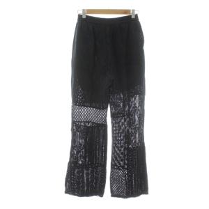 22SS PATCHWORK LACE PANTS パッチワークレースパンツ コットン 38 黒 ブラック