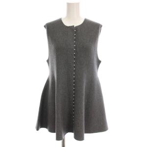 パールデザインペプラムニット ノースリーブ グレー 3528-119-0772 /YM