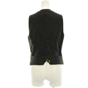 D&G ベスト ジレ ベロア ナイロン切替 40 カーキ 黒 ブラック 104883 /HN