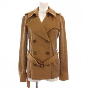 ニットショートコート ベルト付き ウール 1 茶 FB090-926-50 /BM