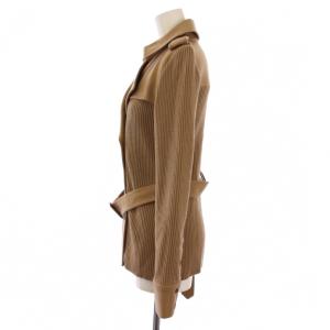BURBERRY LONDON ニットショートコート ベルト付き ウール 1 茶 FB090-926-50 /BM
