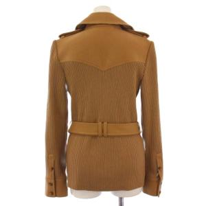 BURBERRY LONDON ニットショートコート ベルト付き ウール 1 茶 FB090-926-50 /BM