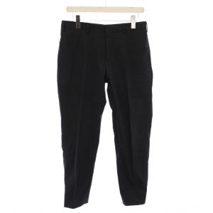 テーパードパンツ スラックス ジップアップ ワンカラー 無地 46 黒 ブラック /BB
