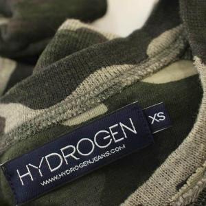 HYDROGEN スウェット Vネック 長袖 カモフラ 迷彩 スカル ロンT XS カーキ /G