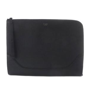 PELLE MORBIDA クラッチバッグ レザー ロゴ 黒 ブラック /SR