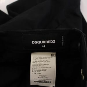 DSQUARED2 スラックスパンツ ジップフライ ワンカラー 無地 44 黒 ブラック /BB