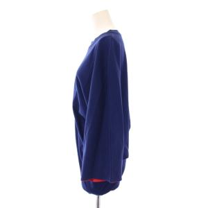MARNI カットソー 半袖 七分袖 クルーネック 変形 アシンメトリー ストレッチ バイカラー 切替 38 青 ブルー