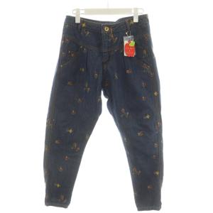 デニムパンツ ジーンズ ジーパン Gパン 刺繍 M 紺 ネイビー 6140240 /AN10