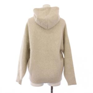 BALLSEY ダブルフェイスフォックスフーデッドプルオーバー ニットパーカー 長袖 無地 ワンカラー ウール混 XS