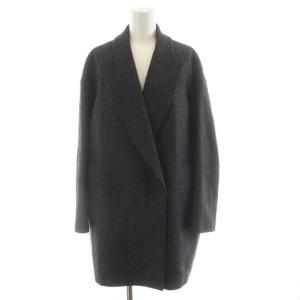 ネップツイード ハーフコート チェスターコート ウール アウター 黒 ブラック 21020500416030