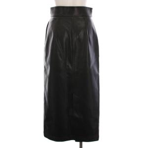 sov. 24AW タイトスカート ロング フェイクレザー 36 黒 ブラック スリット 0302-060-244