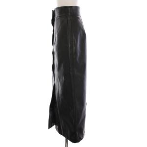 sov. 24AW タイトスカート ロング フェイクレザー 36 黒 ブラック スリット 0302-060-244