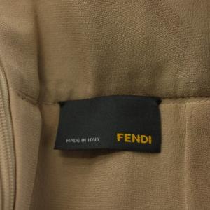 FENDI フレアスカート ひざ丈 ウール シルク 絹 40 茶 ブラウン /AN49