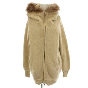 ニット パーカー 裏ボア ファー ジップアップ 38  ベージュ E1N37-285-40 /G