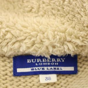 BURBERRY BLUE LABEL ニット パーカー 裏ボア ファー ジップアップ 38  ベージュ E1N37-285-40 /G