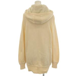 BURBERRY BLUE LABEL ニット パーカー 裏ボア ジップアップ 38 アイボリー E1N05-154-02 /G