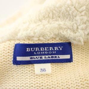 BURBERRY BLUE LABEL ニット パーカー 裏ボア ジップアップ 38 アイボリー E1N05-154-02 /G