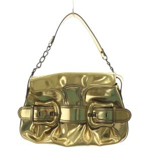 ハンドバッグ ワンショルダー レザー ゴールド色 /AN13 OH