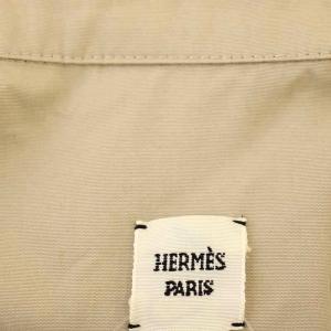 HERMES 変形 シャツワンピース H刺繍 40 ベージュ
