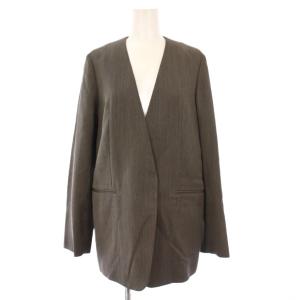 カラーレスジャケット ノーカラージャケット M 茶 1622-126-0875 /KH