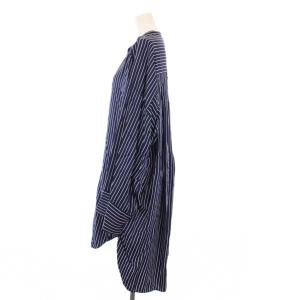 ENFOLD 22SS ワイドスリーブBIG SHIRT ワンピース 長袖 ロング 38 ダークネイビー 300FS130-1450