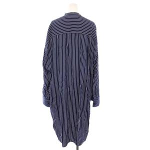 ENFOLD 22SS ワイドスリーブBIG SHIRT ワンピース 長袖 ロング 38 ダークネイビー 300FS130-1450