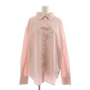 25SS 3WAYデザインシャツ ブラウス 長袖 ストライプ柄 F ピンク /RR