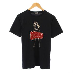 VIXEN GIRL プリントTシャツ 半袖 クルーネック ロゴ ストレッチ M 黒 ブラック 02181CT12