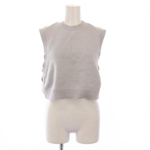 23AW 2wayベスト ニット プルオーバー ショート丈 クルーネック ワンカラー M グレー 470GA470-1590