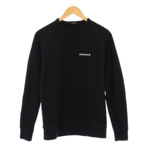 スウェット トレーナー 長袖 クルーネック ロゴ ストレッチ ワンカラー S 黒 ブラック /BB