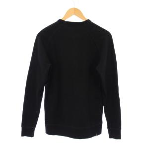 DENHAM スウェット トレーナー 長袖 クルーネック ロゴ ストレッチ ワンカラー S 黒 ブラック /BB