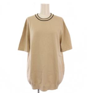 23SS VISP GORIS TEE ニット セーター 半袖 クルーネック 無地 L ベージュ /BB